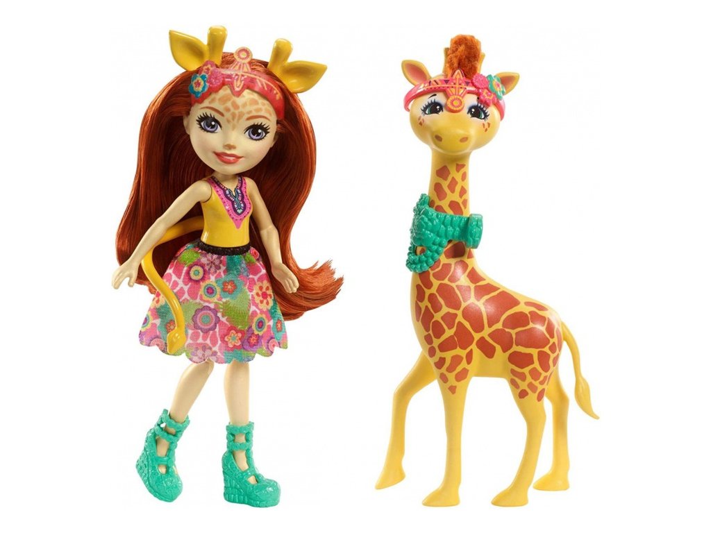 Mattel ENCHANTIMALS Panenka s velkým zvířátkem žirafa - Gillian & Pawl FKY74