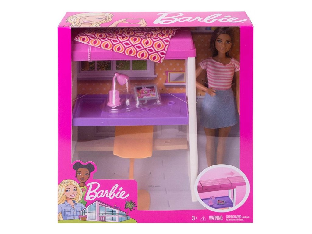 Mattel FXG52 Barbie panenka a postel s psacím stolem - Kidscompany.cz