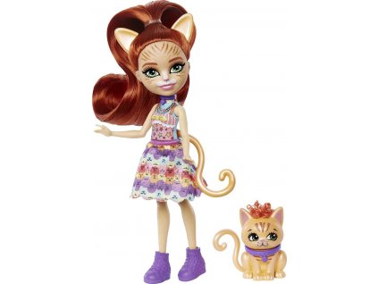 mattel enchantimals panenka a zviratko tarla tabby a cuddler hhb91