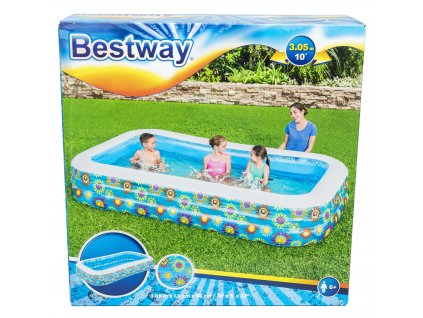 Piscina para Ni os Inflable Marca Bestway Medidas de 3 05m x 1 83m x 56cm Dise o con flores Modelo 54121 Capacidad para 307 galones 1 55361