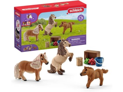 schleich rodina miniaturnich shetlandskych poniku 41432