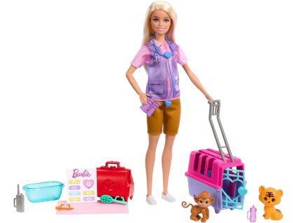 mattel barbie panenka zachranuje zviratka blondynka hrg50