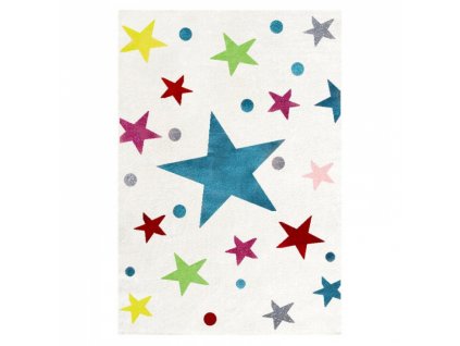 Livone Dětský koberec STARS 120 x 180cm krémová/multicolor