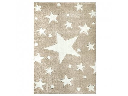 Livone Dětský koberec STARS 160 x 230cm písková/bílá