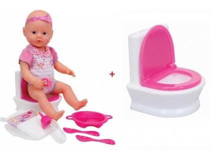 Simba 105032483 - New Born Baby panenka a zábavná toaleta