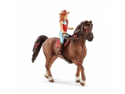 Schleich 42411 Zrzka Hannah na koni Quarter -pohyblivé nohy