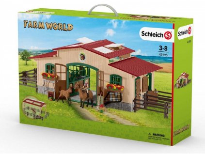 Schleich Koňská stáj s koňmi a příslušenstvím  42195