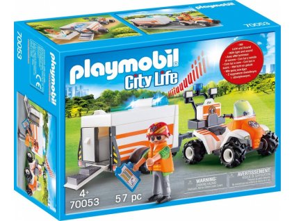 PLAYMOBIL 70053 City Life Quad, čtyřkolka se záchranářským přívěsem