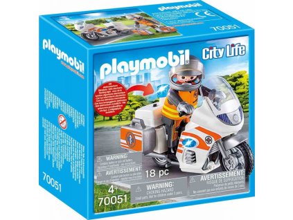 Playmobil 70051 Rychlá lékařská pomoc na motorce