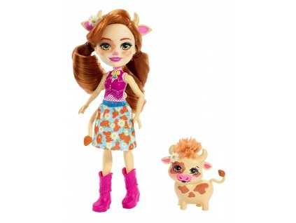 Mattel Enchantimals FXM77 Cailey Cow a Curdle Panenka a zvířátko