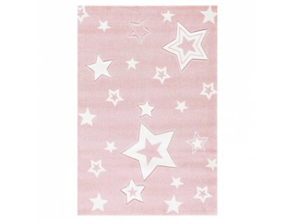 Livone Dětský koberec STARLIGHT růžová/bílá 100x160cm