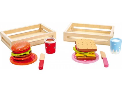 Legler 5852 Dřevěný skládací hamburger a sendvič na krájení