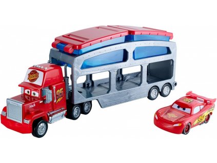 Mattel Disney Cars CKD34 Transportér Mack Dip & Dunk a Blesk McQueen měnící barvu