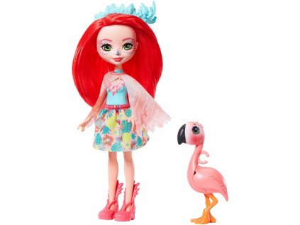 Mattel  GFN42 Enchantimals Panenka se zvířátkem Fanci Flamingo a Swash