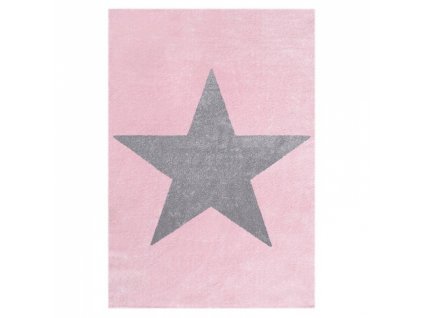 Livone Dětský koberec Happy Rugs STAR růžovo/stříbrný 100x160cm