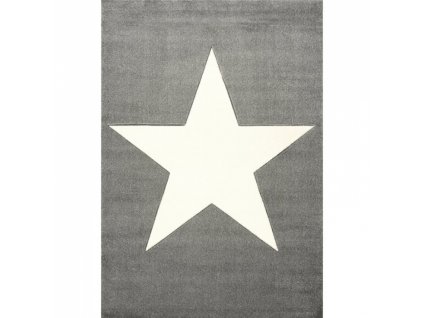 Livone Dětský koberec Happy Rugs STAR stříbrno-šedý/bílý 100x160cm