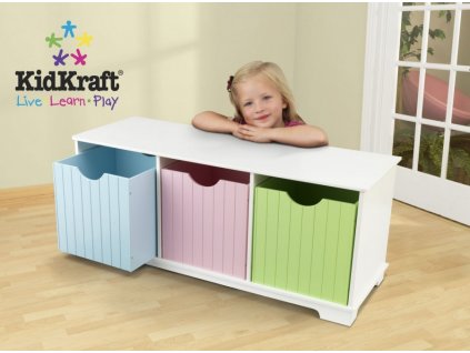 KidKraft 14565 komoda s pastelovámi boxy - lavička