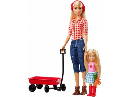 Mattel Barbie GCK84 farmářka a Chelsea s vozíčkem