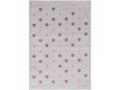 Livone Dětský koberec CONFETTI stříbrnošedá-růžový 120x180cm