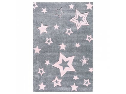 Livone Dětský koberec STARLIGHT 130x190cm stříbrná-šedá/růžová
