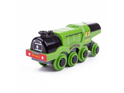 Bigjigs Rail Elektrická lokomotiva Flying Scotsman zelená BJT306