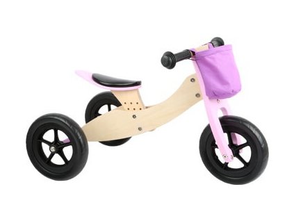 Legler Small foot 11611 Dřevěné Trike 2 v 1 růžové Maxi