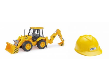 Bruder 1685 JCB 4CX Bagr s čelním nakladačem + helma