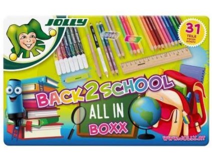 JOLLY Back to School Box školní startovací sada 31-dílná pastelky, fixy