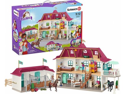 Schleich 42551 Velký dům se stájí, příslušenstvím a kloubovými figurkami