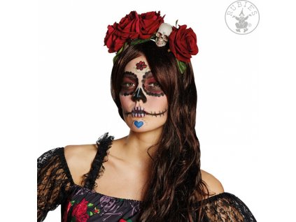 Rubies 4150571  La Catrina čelenka do vlasů červená