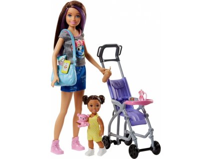 mattel barbie fjb00 chuva herni set na vylete s kocarkem