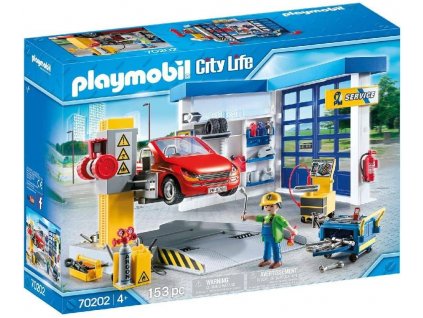 playmobil 70202 city life autodilna se zvedaci plosinou