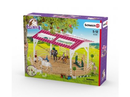 Schleich 42389 Jezdecká škola s jezdci a koňmi