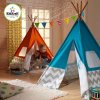 KidKraft 223 Teepee týpí dětský stan šedá - tyrkysová