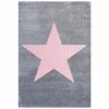 Livone Dětský koberec Happy Rugs STAR stříbrno-šedý/růžový 120x180cm