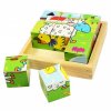 Bigjigs Toys Obrázkové kostky kubusy Zvířátka 9 kostek BJ536