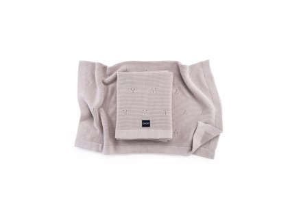 knitted cotton blanket paris color light beige