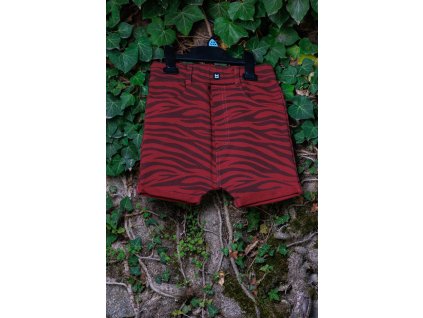 FB (MINIKID) Šortky Zebra maroon karmínové front