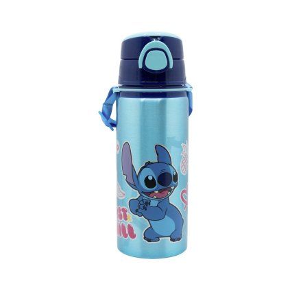 aluminium pop up bottle with strap 730 ml stitch drawing