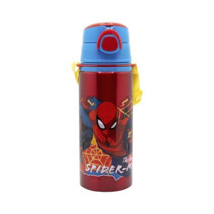 aluminium pop up bottle with strap 730 ml spiderman moving target