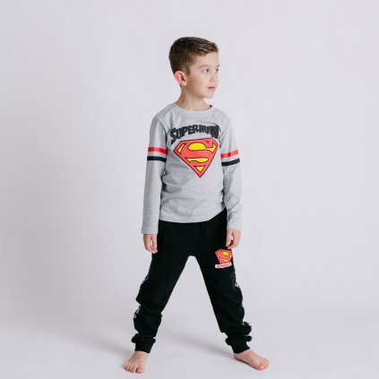 Tričko s dlhým rukávom Superman sivá