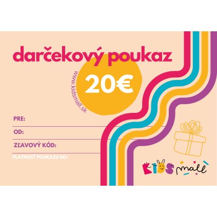 Darčekový poukaz v hodnote 20 EUR