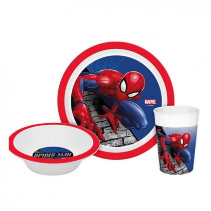 detsky plastovy riad spiderman micro tanier miska pohar 840456