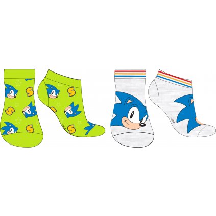 Krátke detské ponožky Sonic, 2-balenie