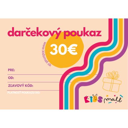 Darčekový poukaz v hodnote 30 EUR