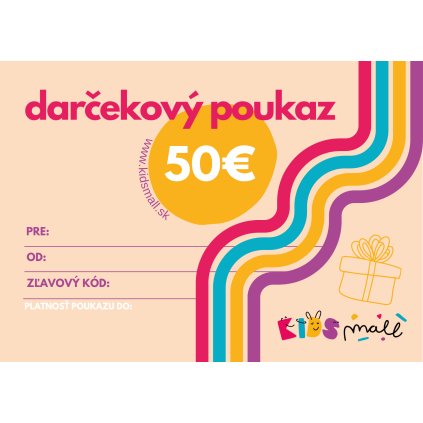 Darčekový poukaz v hodnote 50 EUR