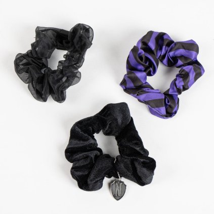 3-balenie gumičky scrunchies Wednesday