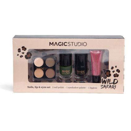 Magic Studio darčekový set očné tiene, laky, lesk na pery Wild Safari