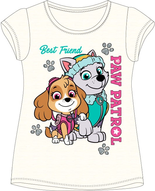 Paw Patrol Tričko Everest & Skye biele Veľkosť: 128