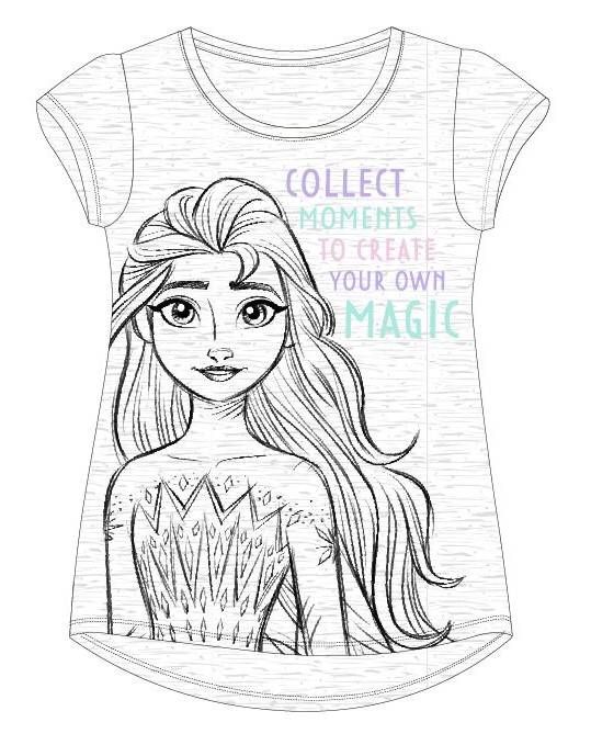 Tričko Frozen Magic sivé Veľkosť: 116